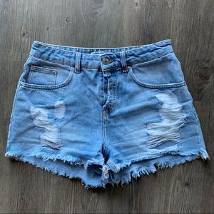 Zara High Waist Denim Shorts